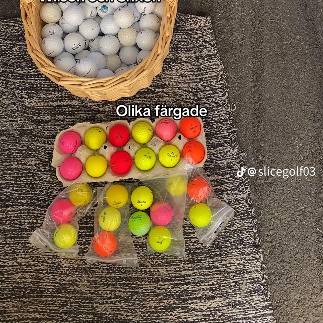Begagnade golfbollar, mixade märken och färger - 1