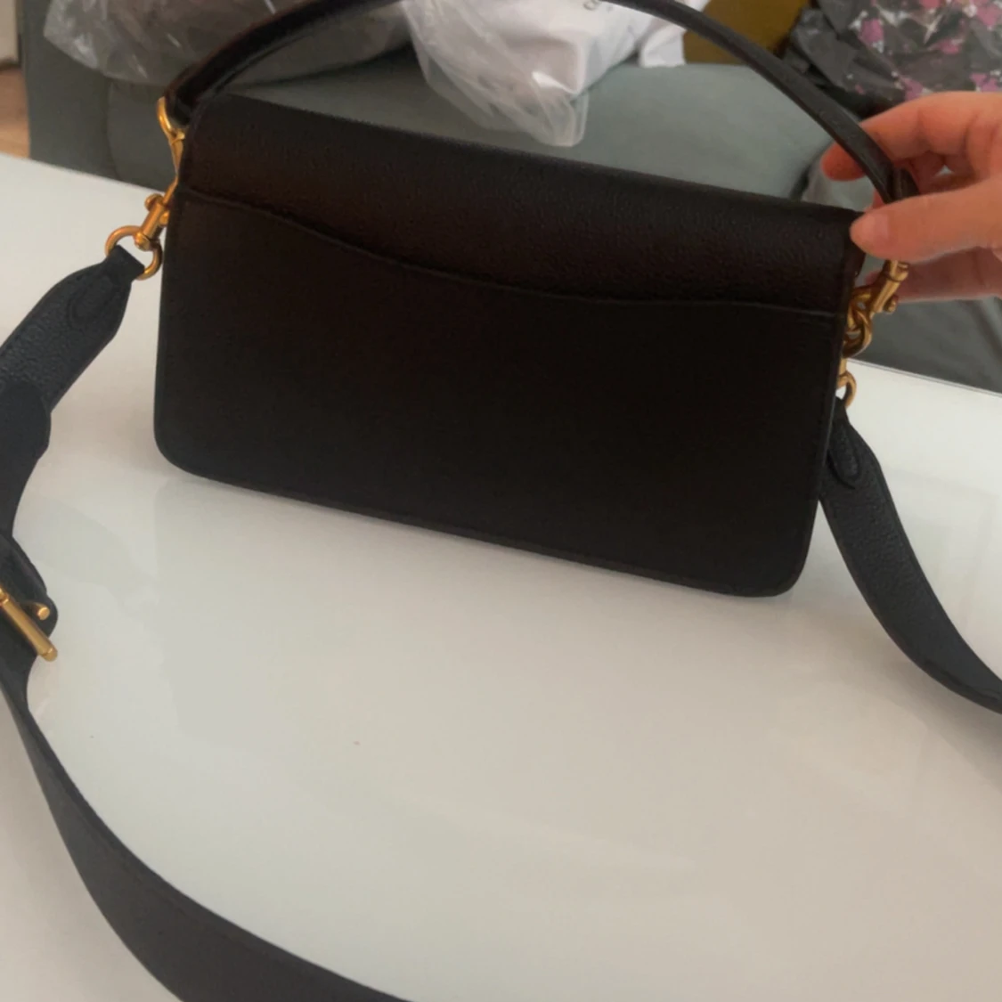 Coach axelväska i svart och brunt skinn - 3