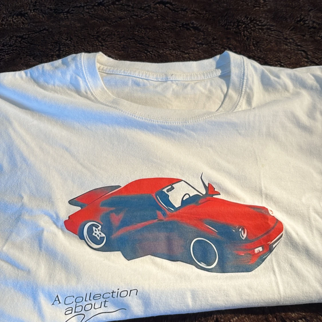 Vit t-shirt med röd sportbil Cars-motiv - 1