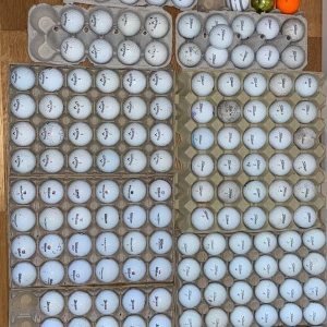 Begagnade golfbollar, blandade märken - Stort parti begagnade golfbollar från kända märken som Titleist, Callaway, Srixon,TaylorMade. Till ett bra pris o bra kvalité hör av er vid frågor så kan vi diskutera priset