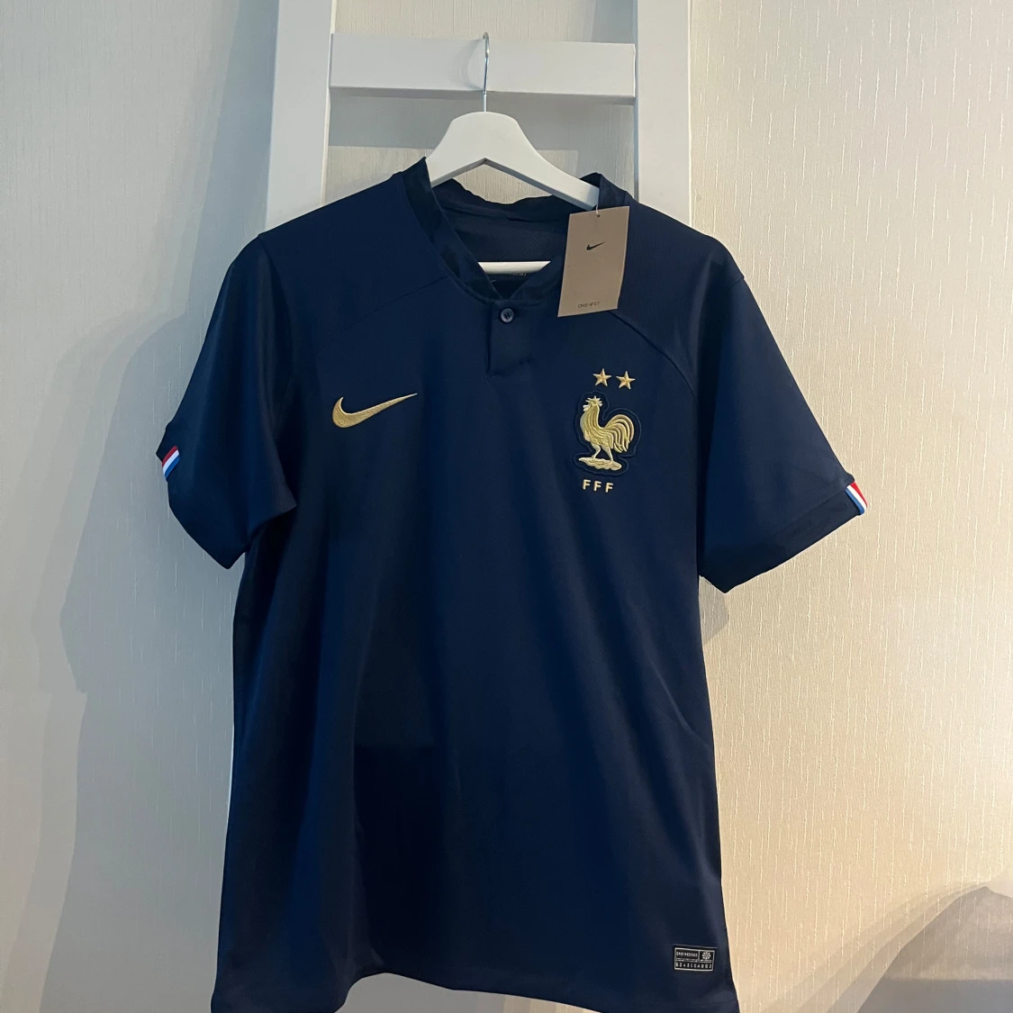 Frankrike fotbollströja Nike marinblå M