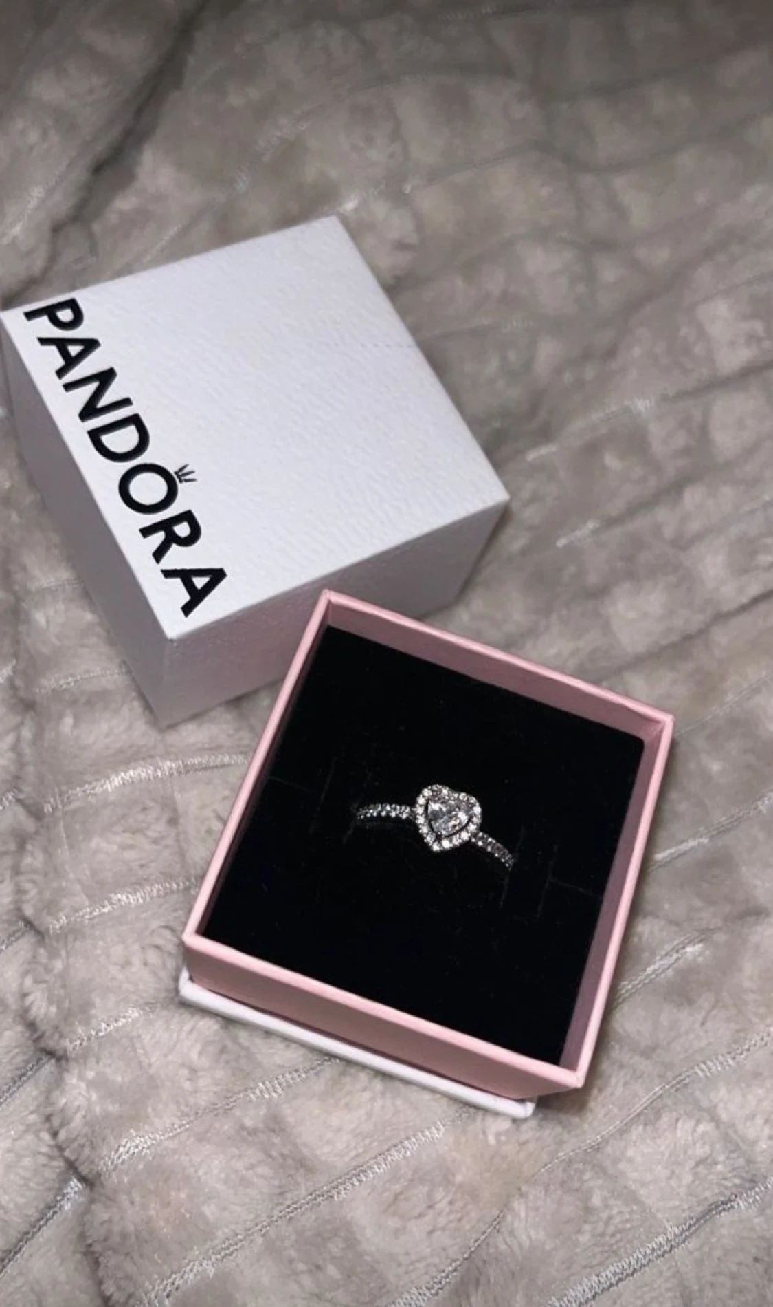 Pandora silverring med hjärta