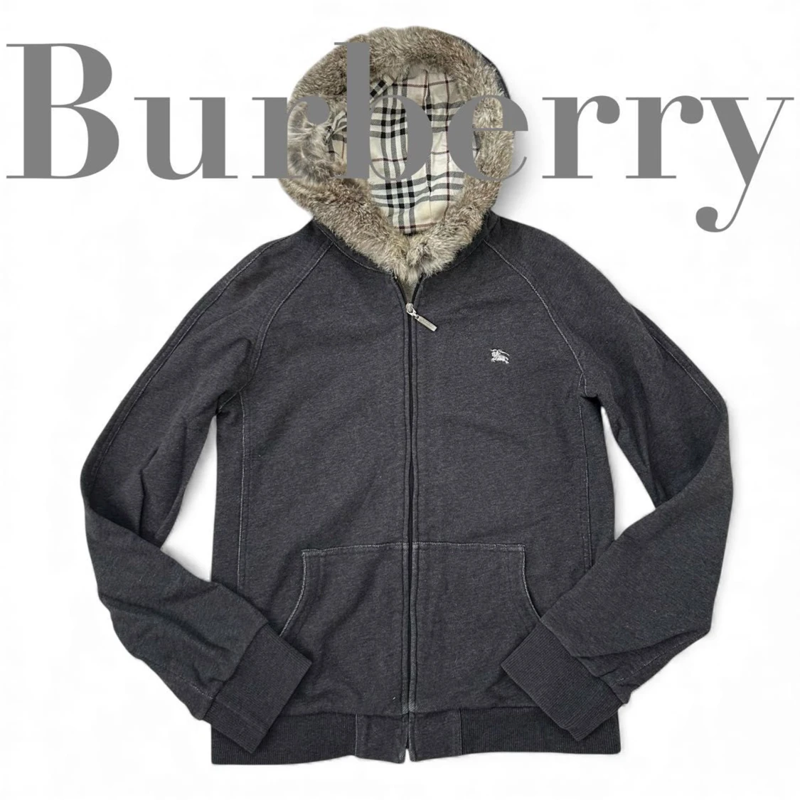 Burberry Black Label hoodie med päls