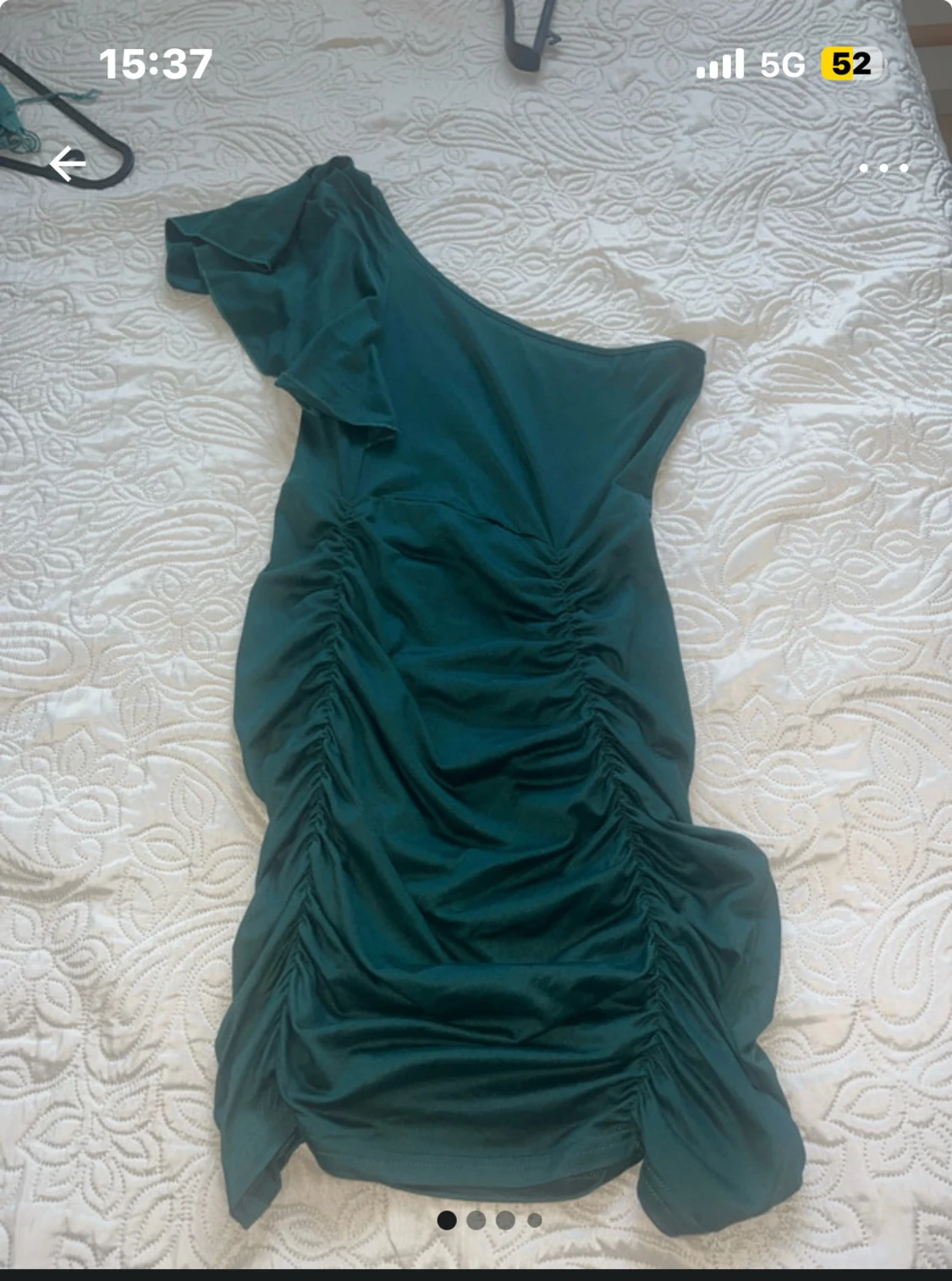 Grön one shoulder kortklänning - 2