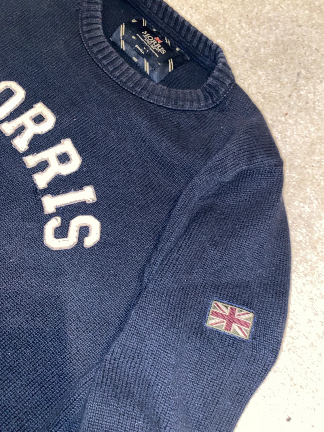 Mörkblå stickad tröja Morris S - 1