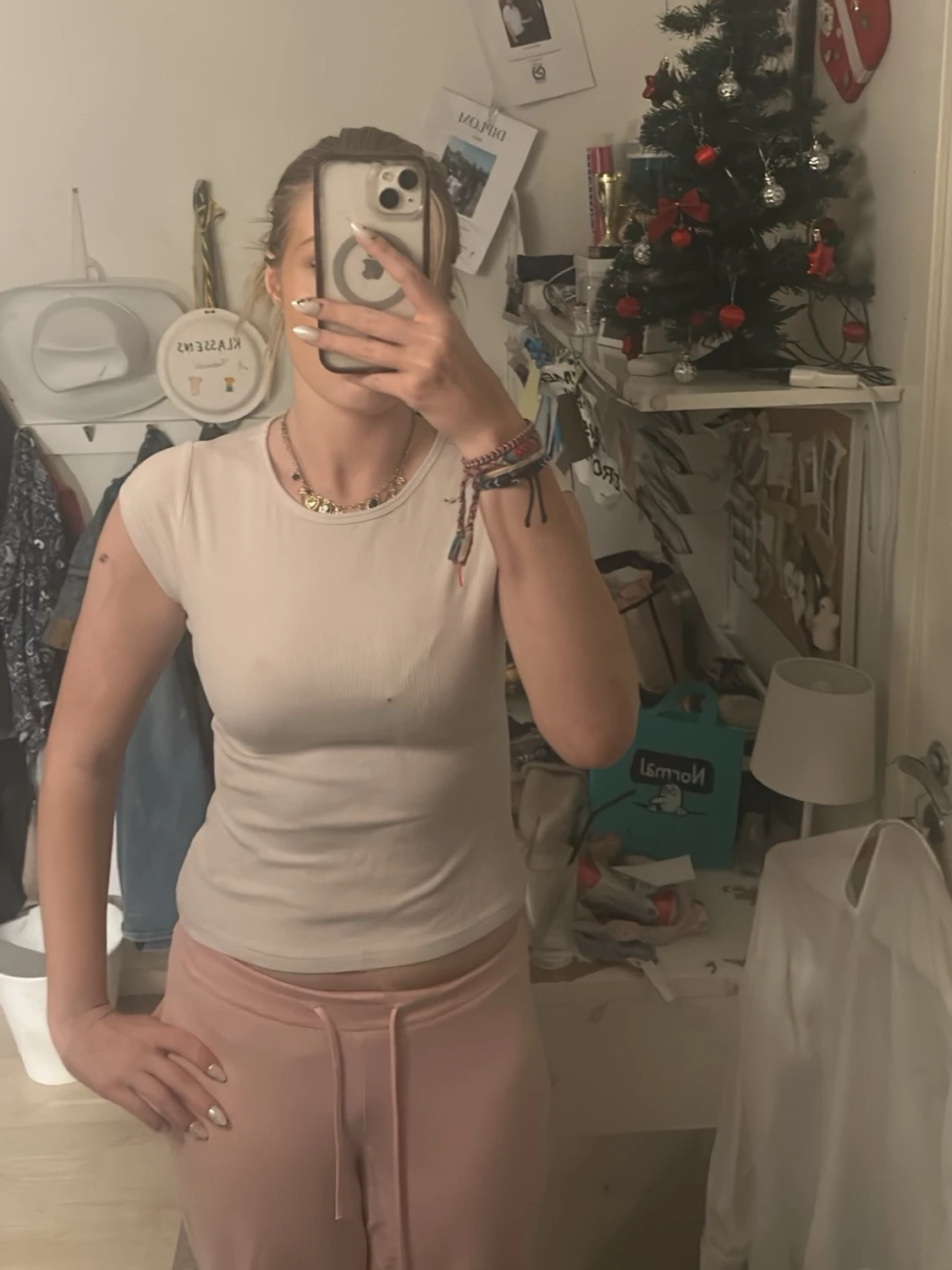 Beige ribbad topp från The Black Label