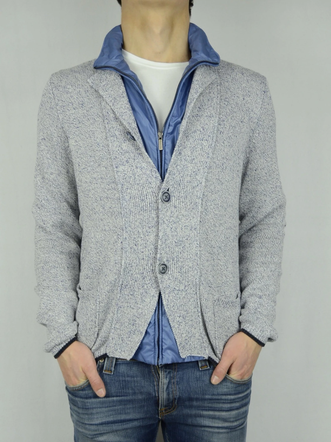 Massimo Dutti cardigan med blå innerväst 