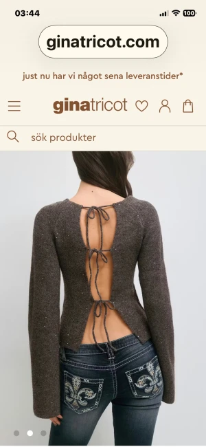 Snygg öppen rygg tröja från Gina - Helt ny aldrig haft på mig den bara testat är strl M men passar som S och L nypris 259 pris Kan diskuteras