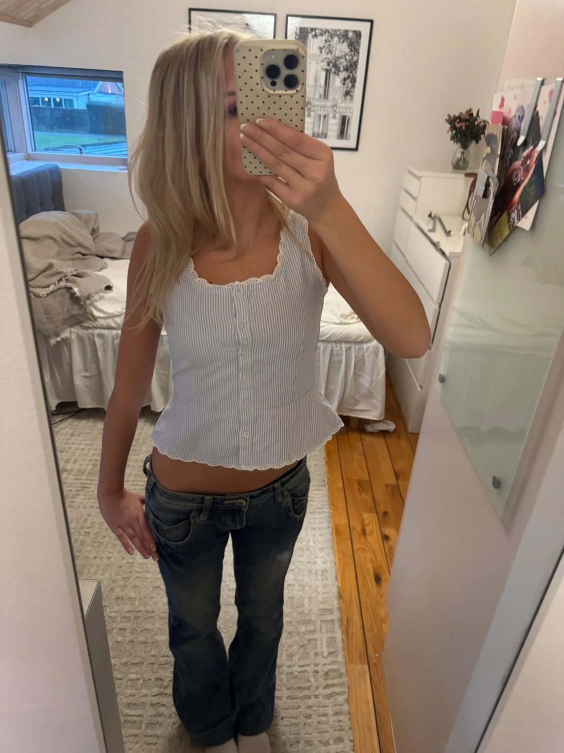 Blåvit randig linnetopp från Brandy Melville - 1