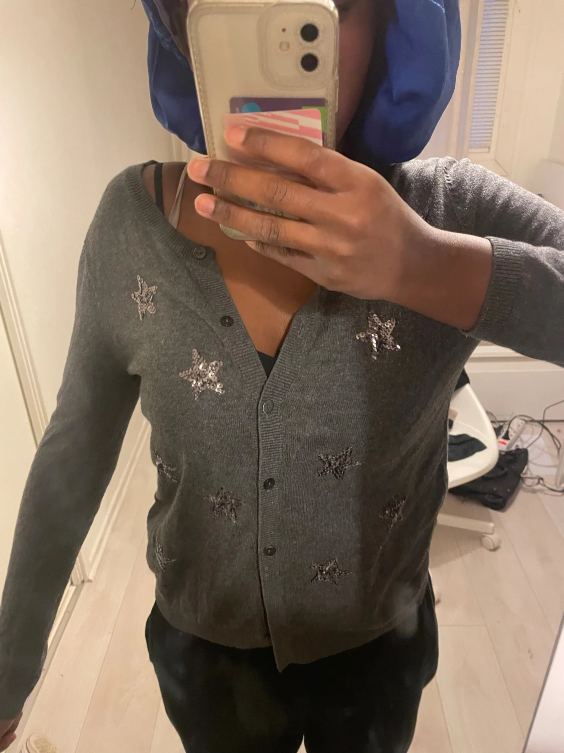 Grå kofta med stjärnor  - 1