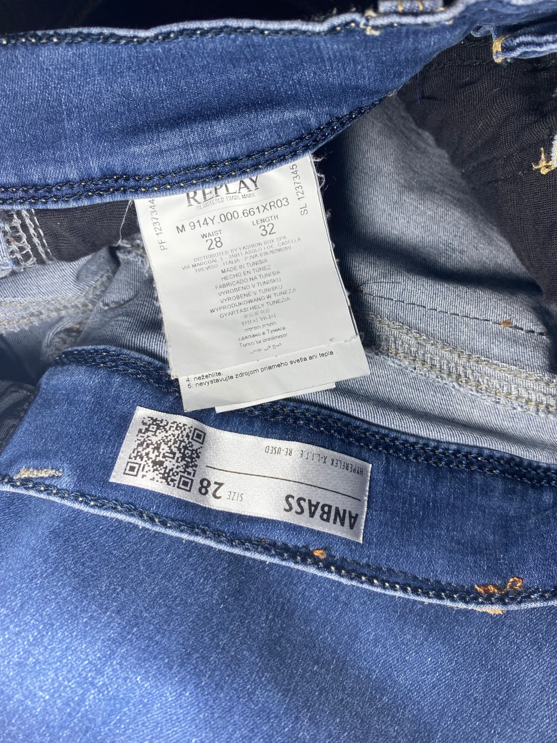 Blåa Replay Anbass jeans - 4