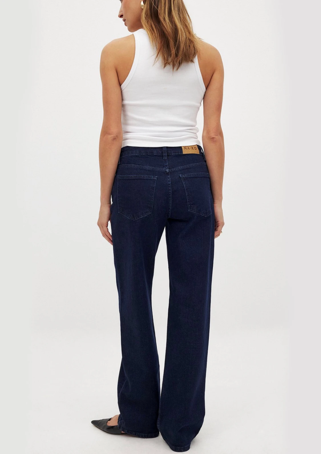 Mörkblå wide jeans från NA-KD - 1