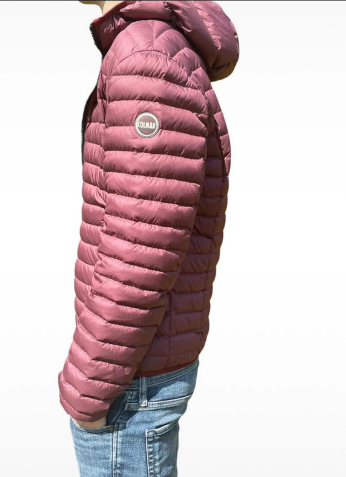 Mörkröd Colmar pufferjacka med huva - 1