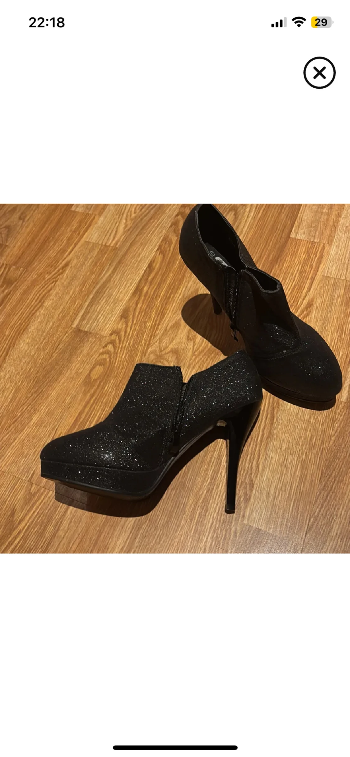 Svarta glittriga stövletter med klack - 2