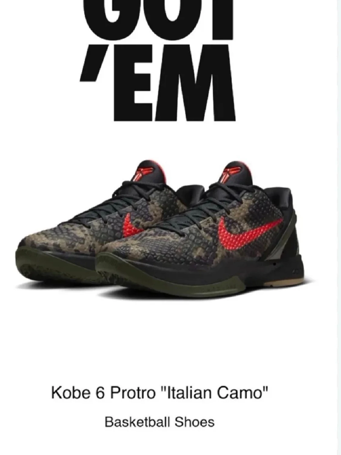 Nike Kobe 6 Protro Italian Camo - 1