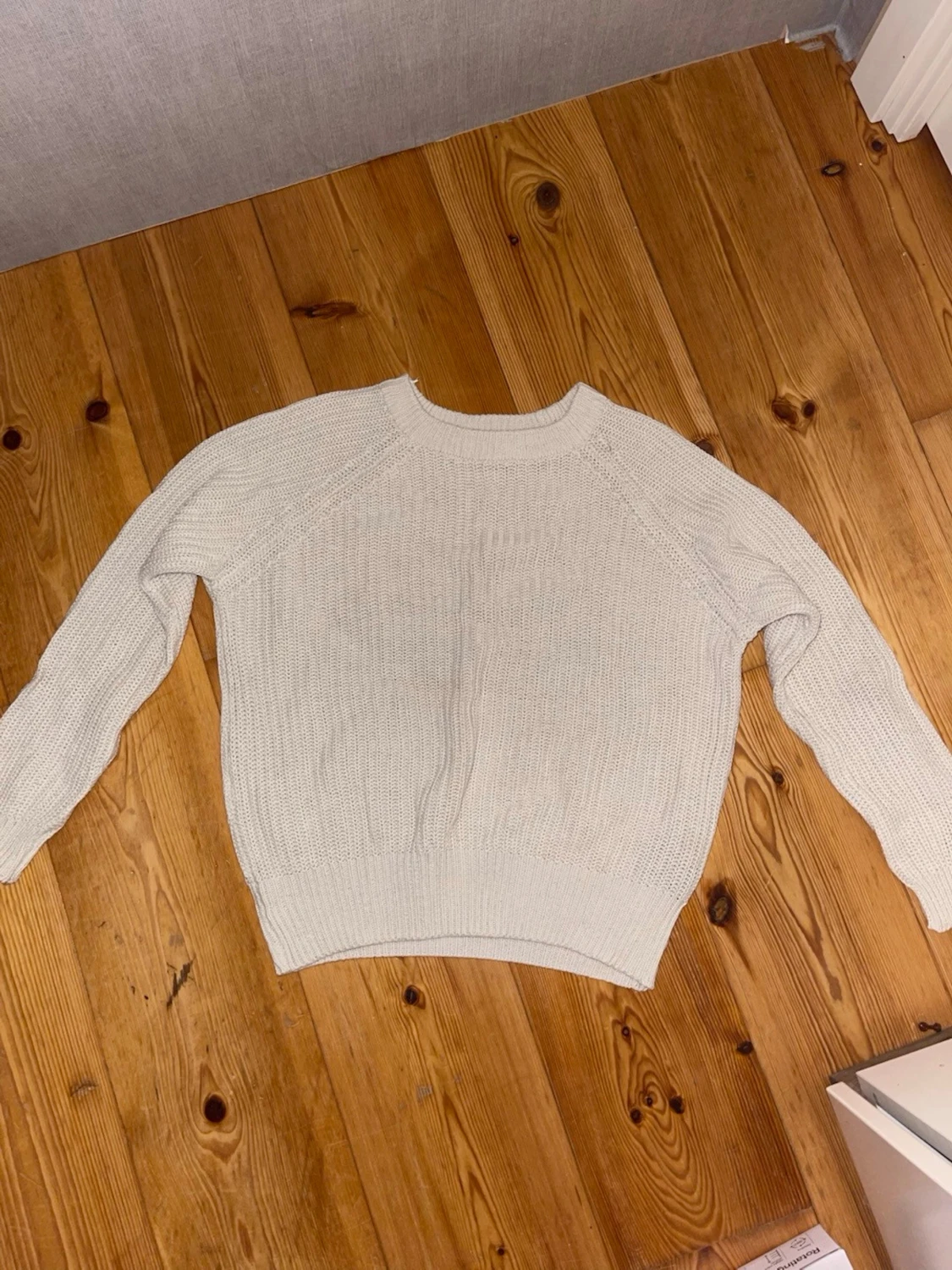Vit stickad tröja Black Label S