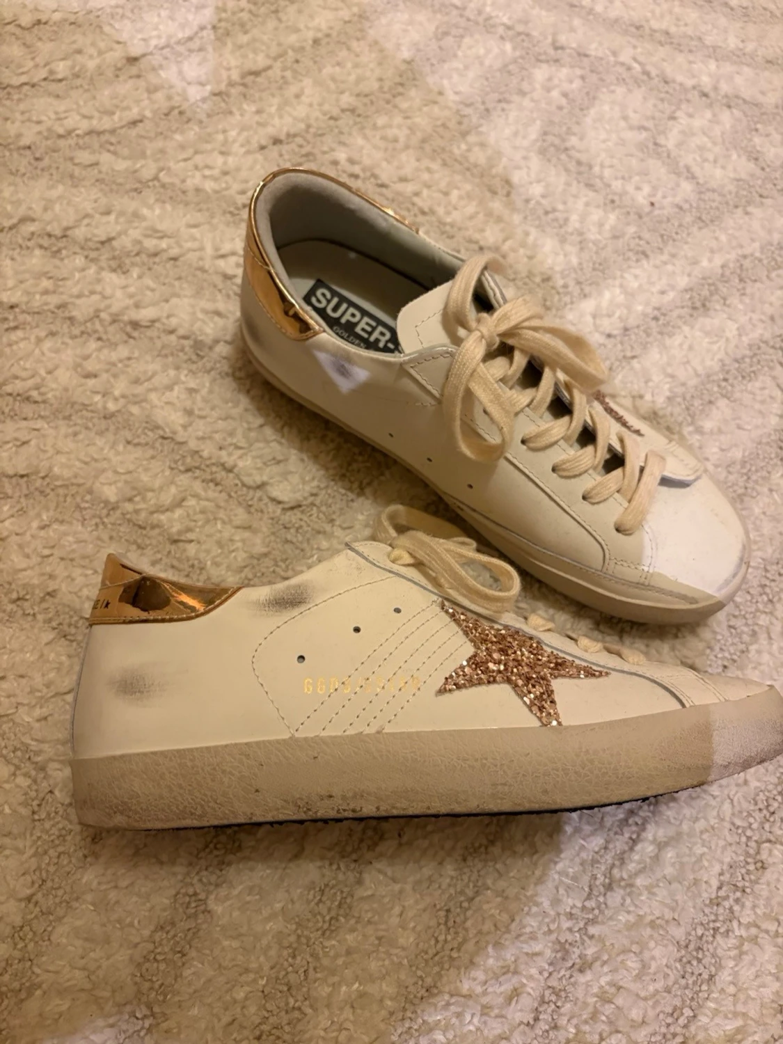 Golden Goose vita sneakers med glitterstjärna - 3