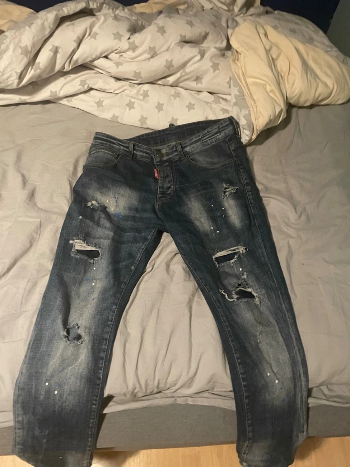Dsquared2 blå slitna jeans, stl 48 32 wide
