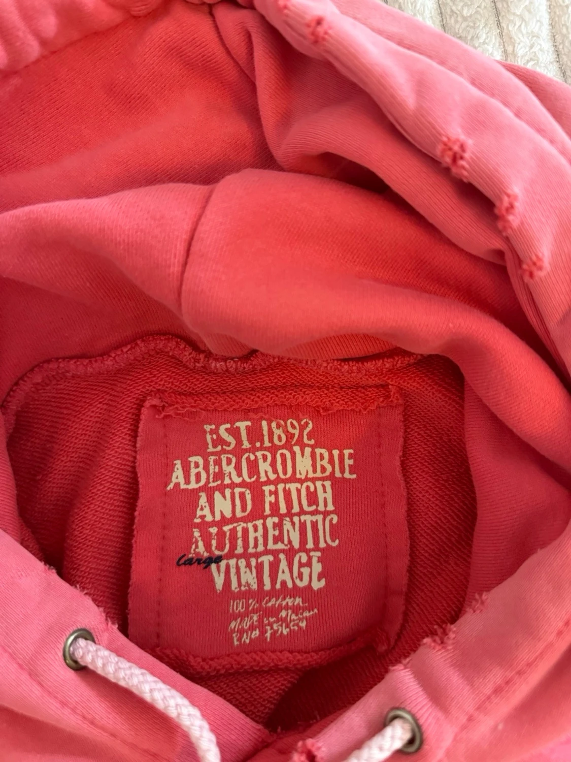 vintage rosa abercrombie & fitch hoodie huvtröja - 3