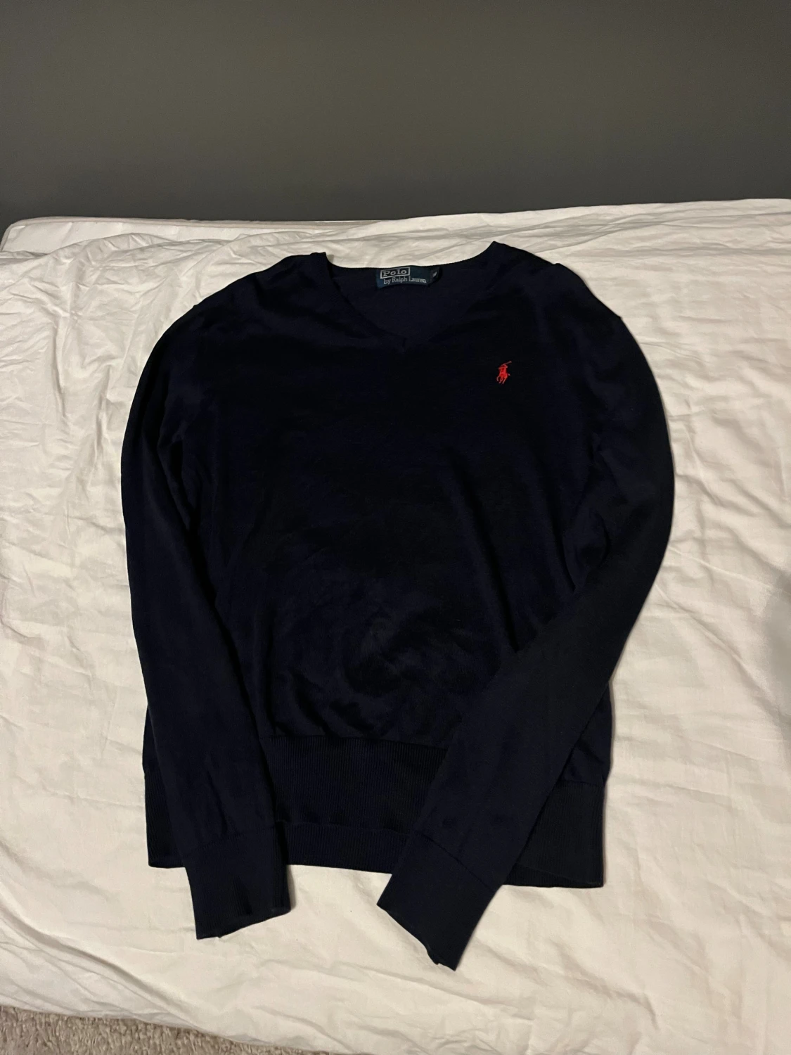 Mörkblå v-ringad tröja Polo Ralph Lauren