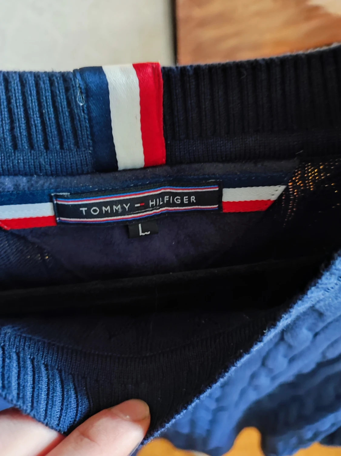 Marinblå stickad tröja Tommy Hilfiger - 2