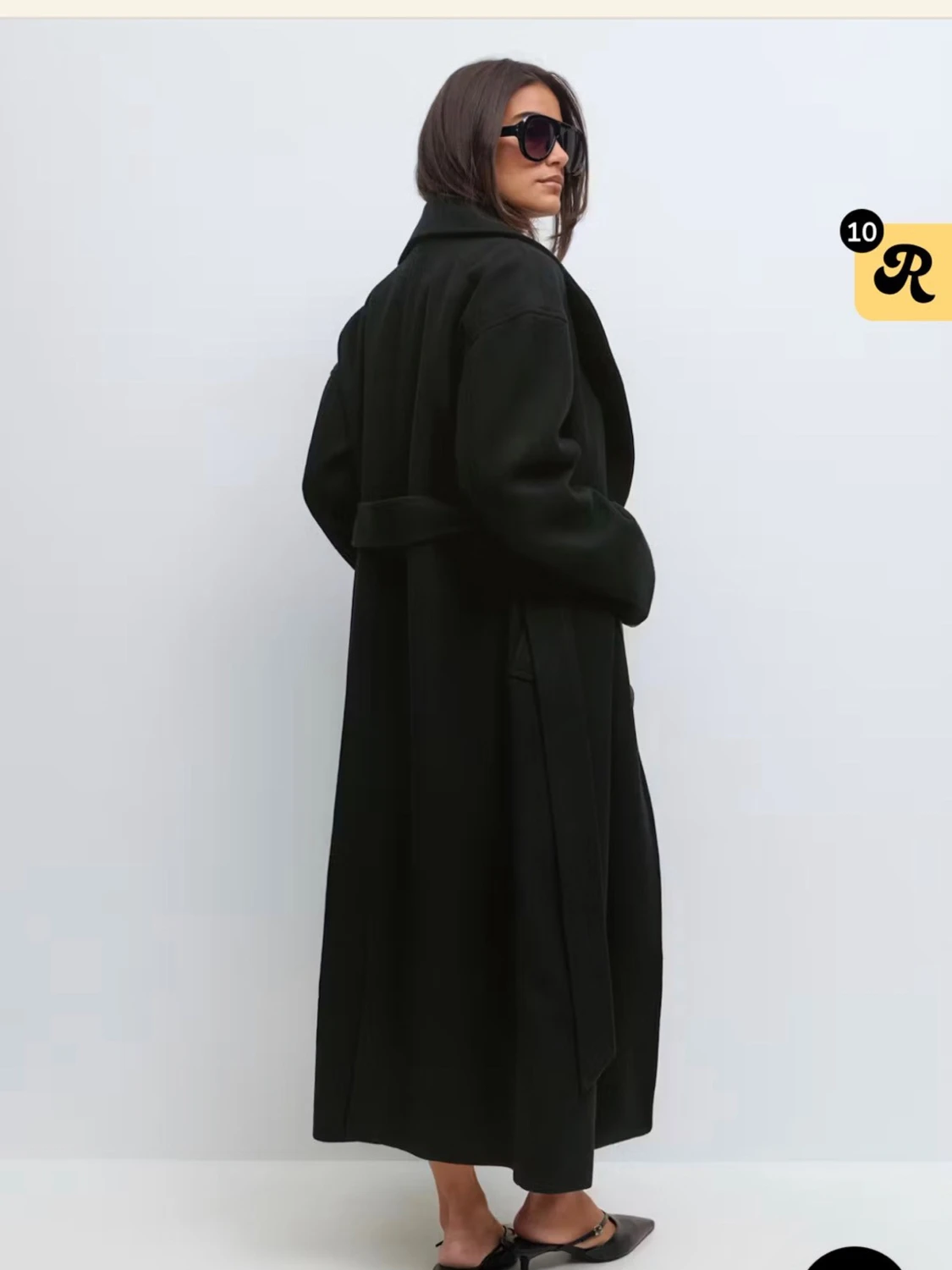 Svart lång kappa  - 1