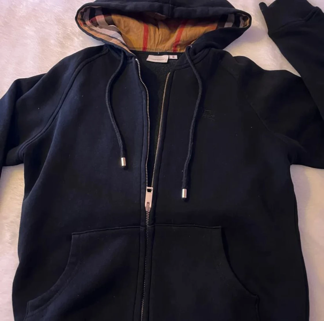 Svart Burberry hoodie med dragkedja - 2