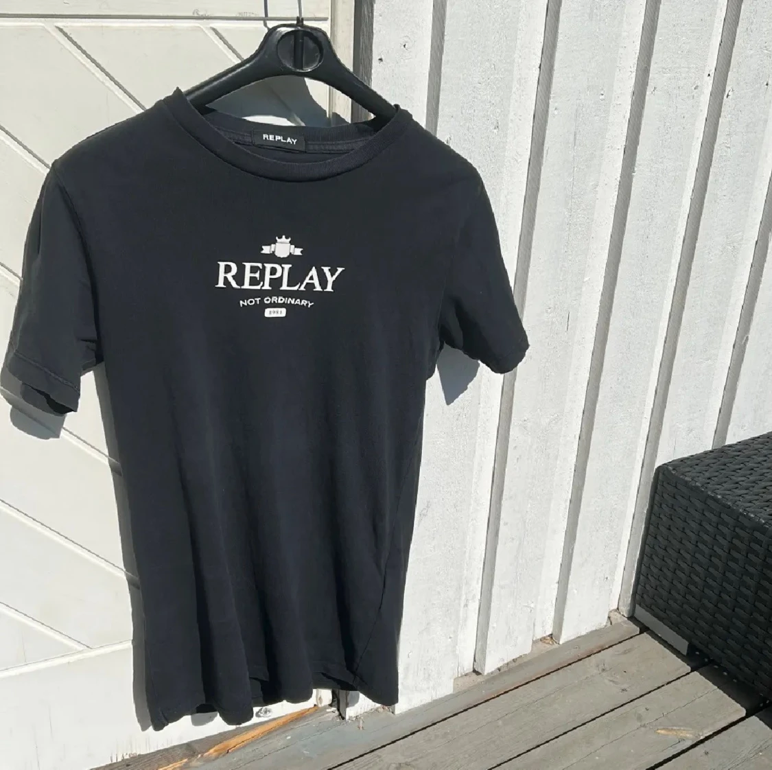 Svart Replay t-shirt med tryck
