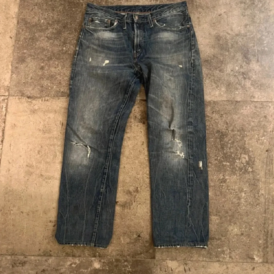 Vintage Levi's 501 blå jeans med rak passform