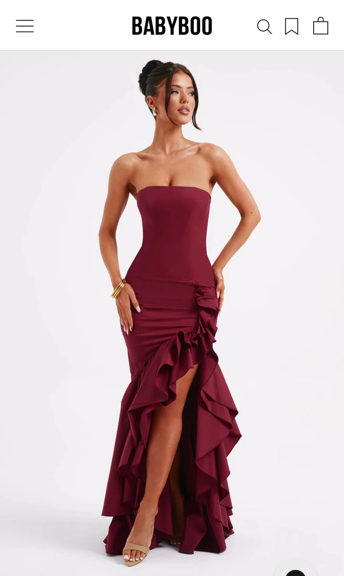 Vinröd långklänning från Babyboo XS - 2