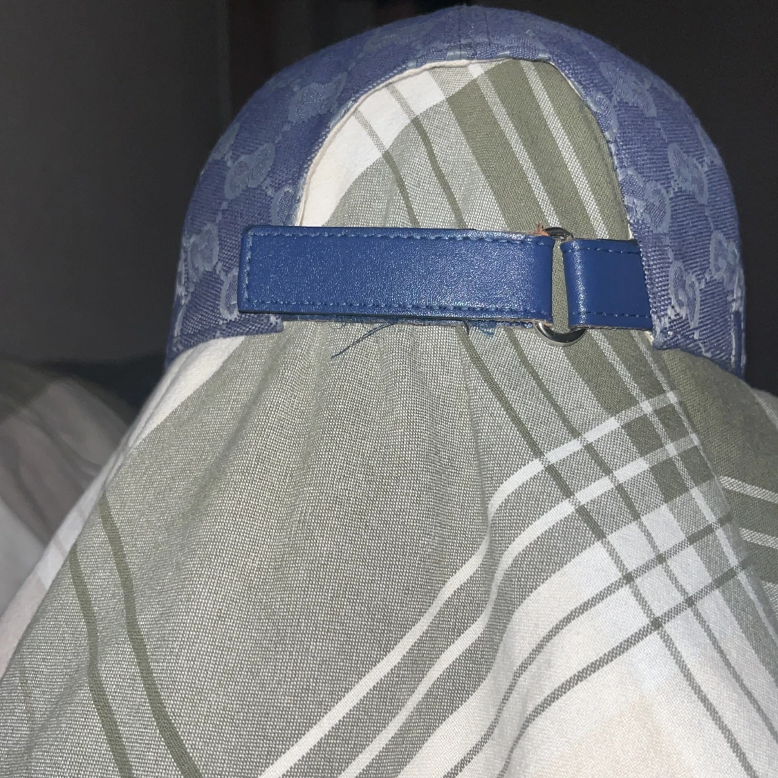 Blå Gucci keps med GG-mönster - 2