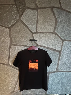 Svart t-shirt med tryck från Riocam - Svart t-shirt från limitato med ett snyggt tryck på bröstet. Klassisk rund hals och korta ärmar. Materialet är mjuk bomull och passformen är normal. 
