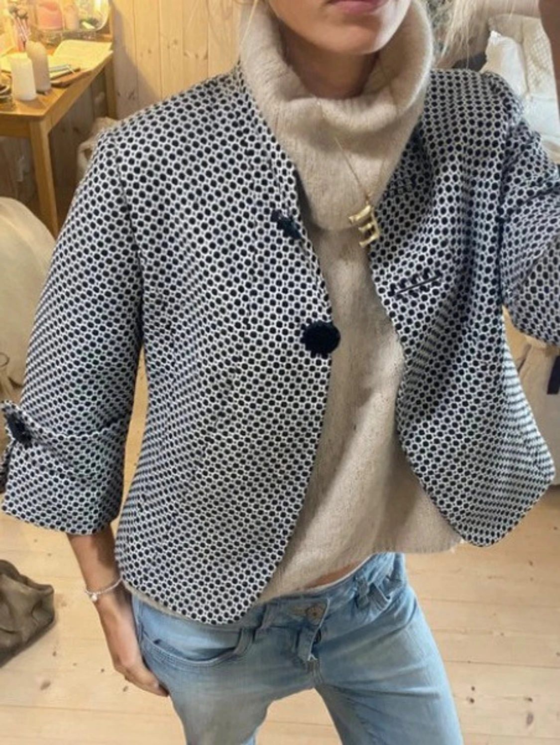 Trekvartsärmad kofta / kappa