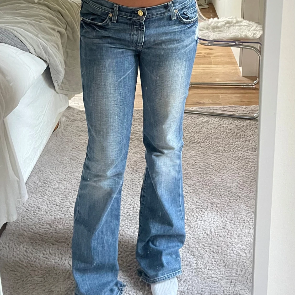 Blå bootcut jeans - 1