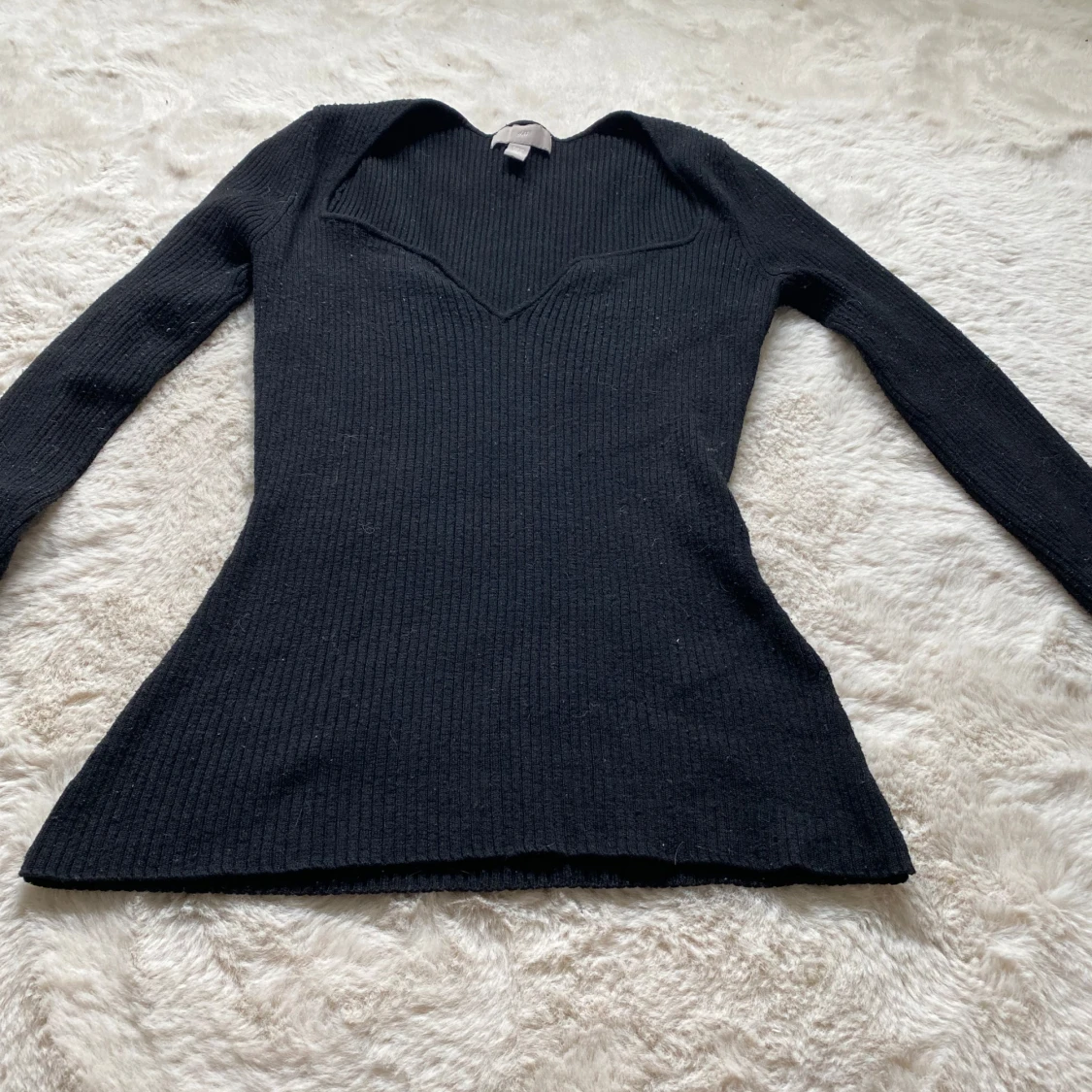 Svart ribbad stickad tröja H&M XS - 1