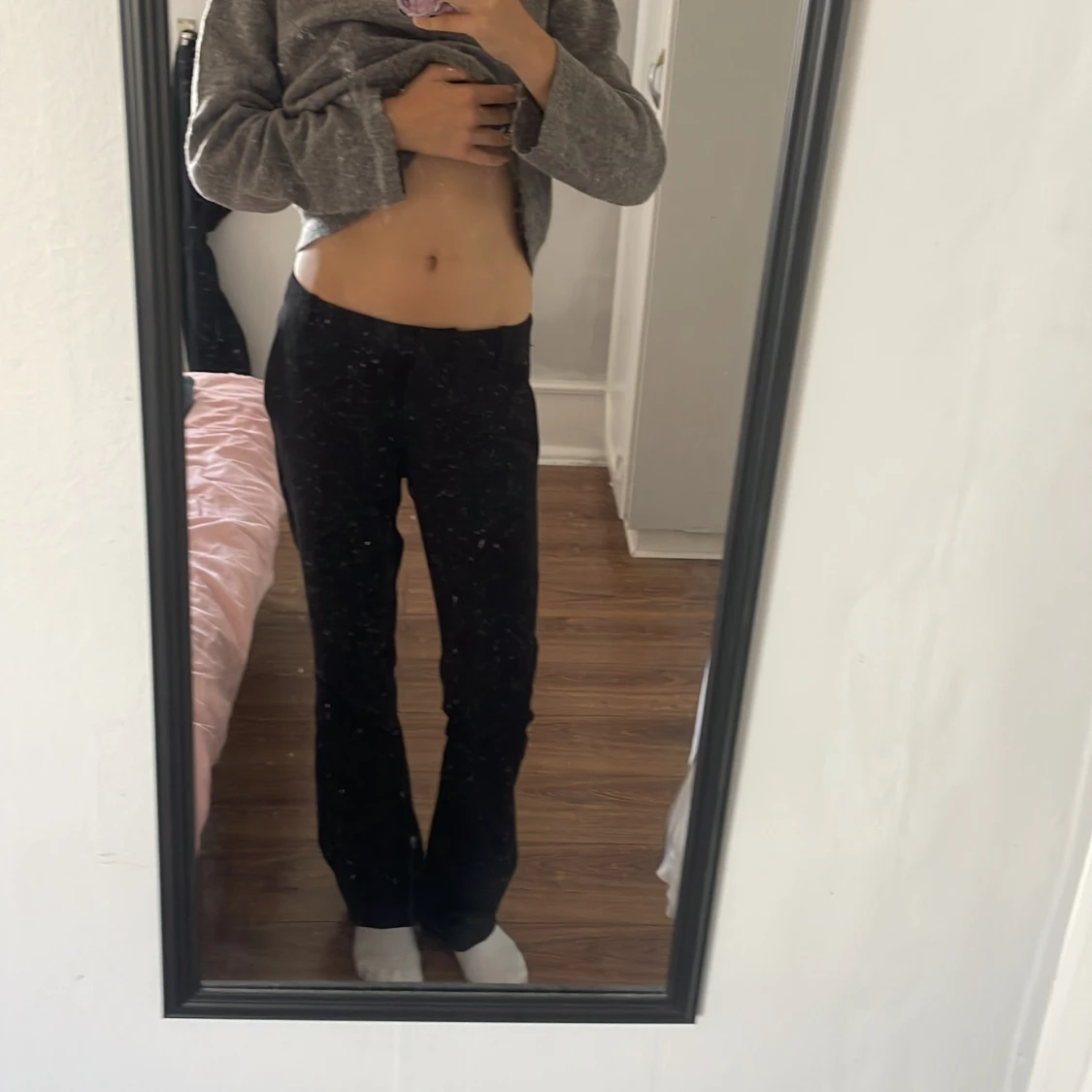 Svarta bootcut byxor