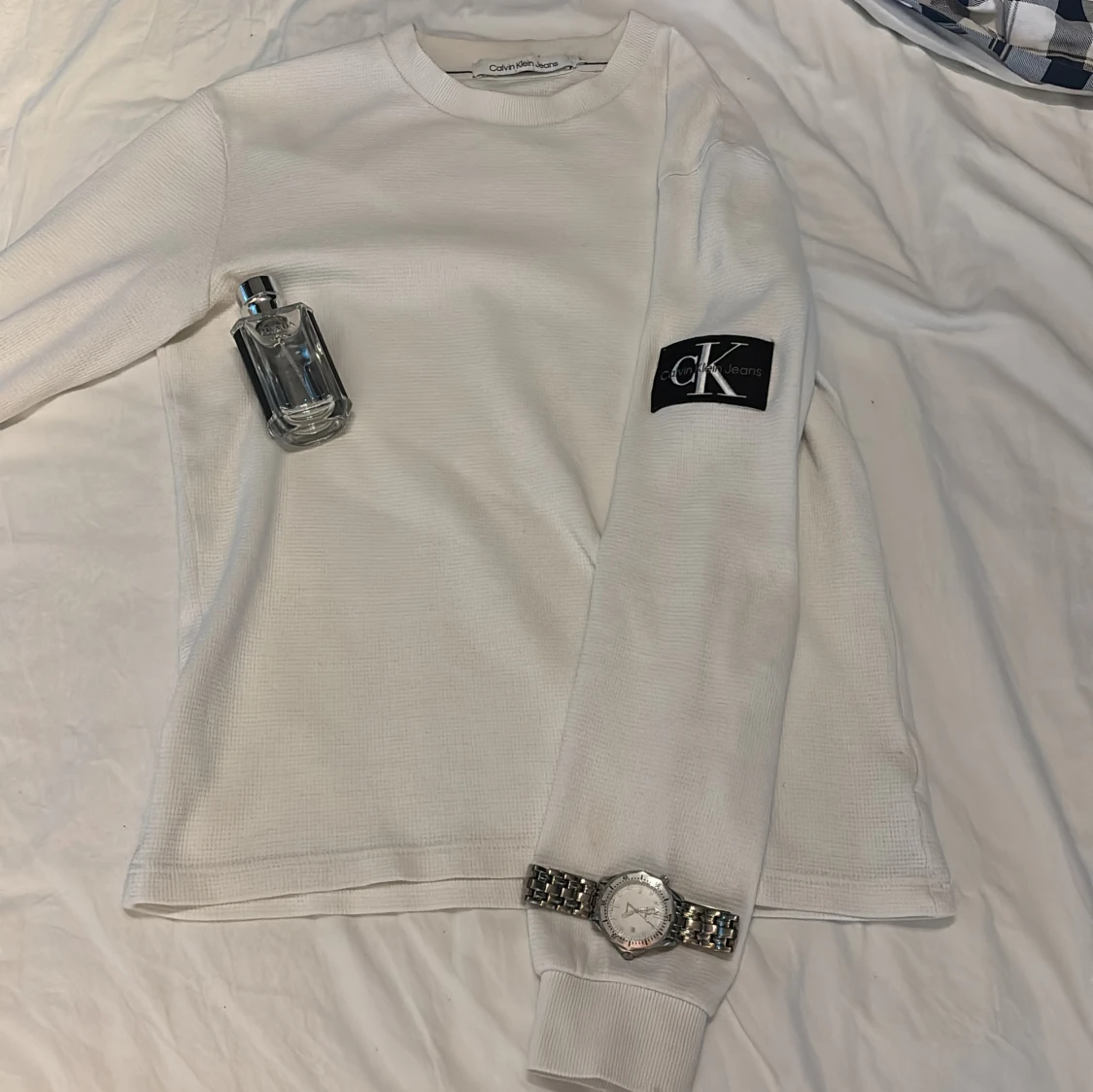 Vit långärmad tröja Calvin Klein Jeans