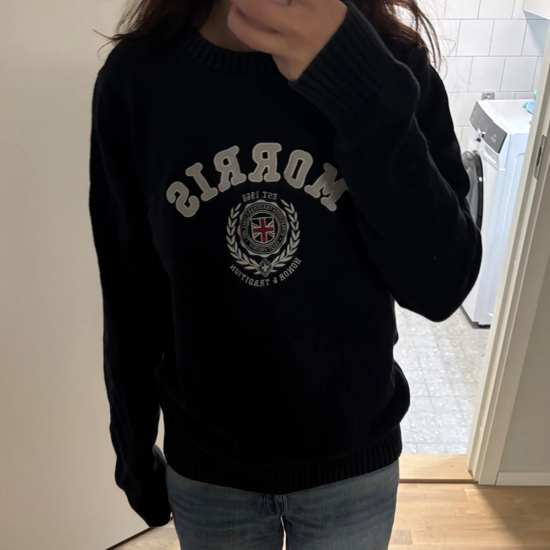 Mörkblå stickad tröja från Morris - 1