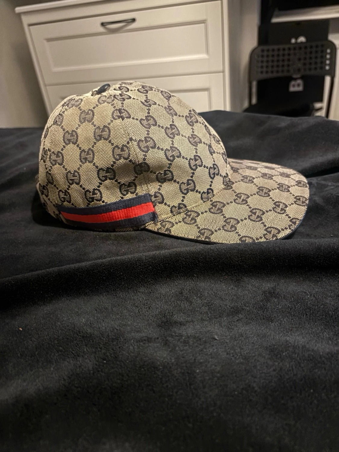 Gucci beige keps med GG-mönster