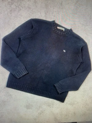 YSL Jeans sweater  - Saint Laurent Jeans granatowy sweter bawełniany YSL logo vintage 00s i bra skick