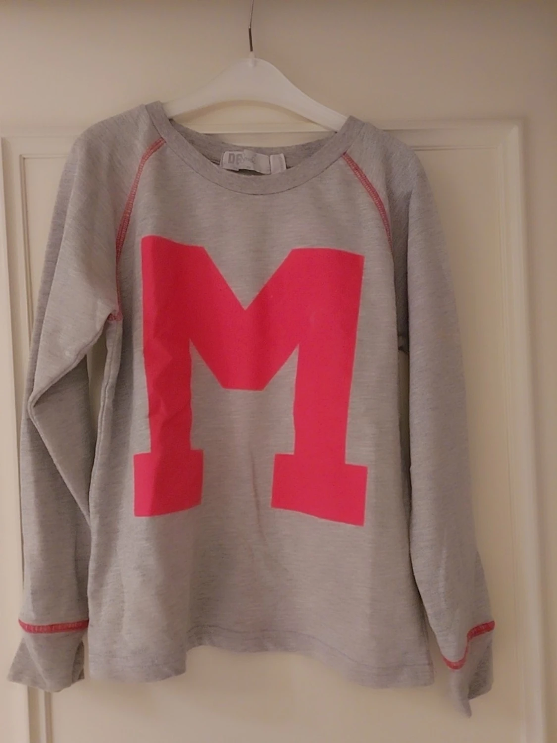 Grå sweatshirt med rosa M - 1