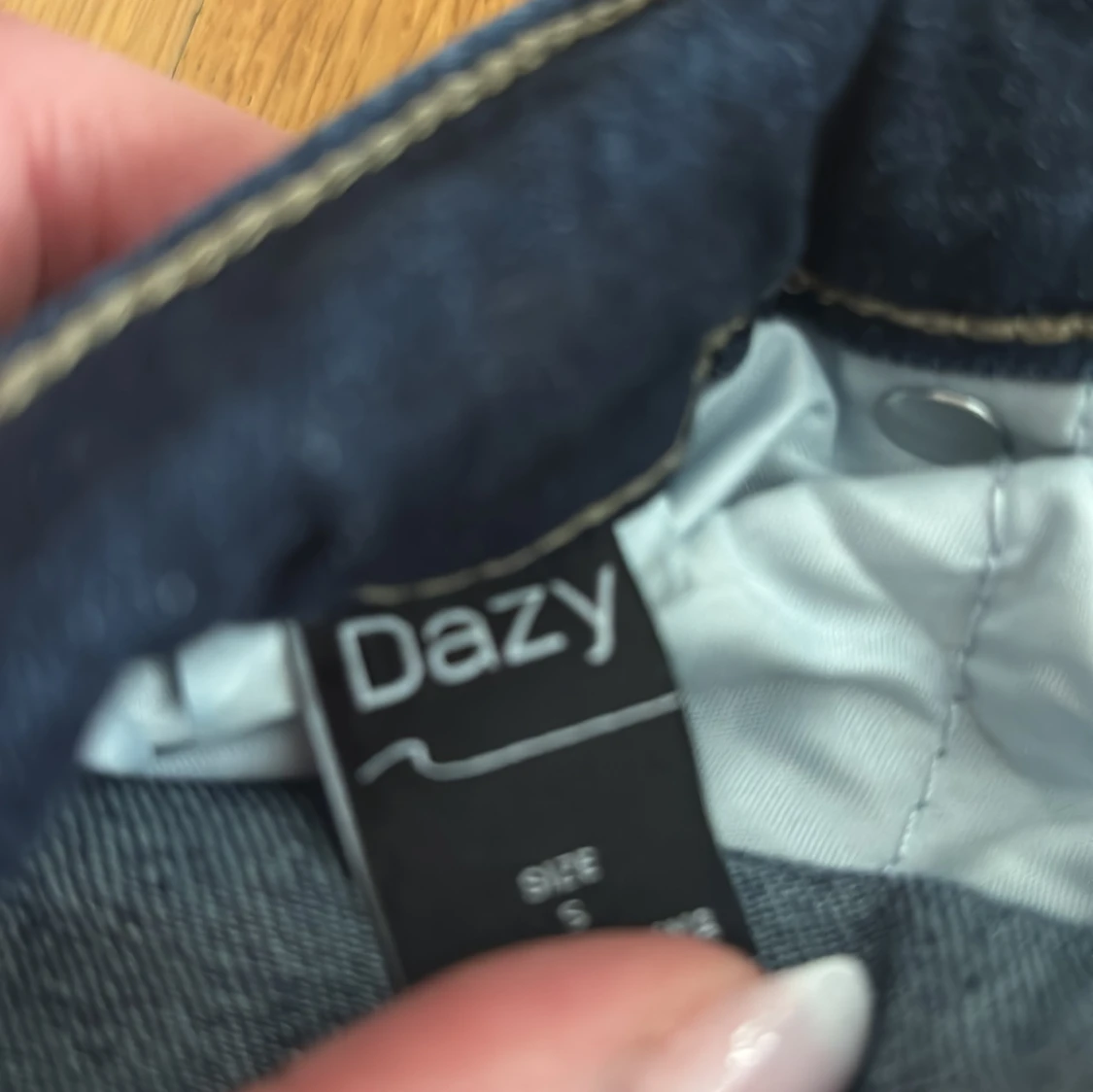 Mörkblå bootcut jeans med låg midja - 2