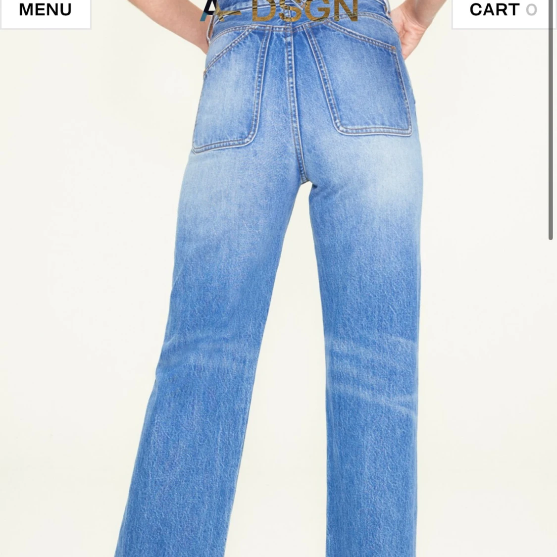 Blå wide jeans med  - 3