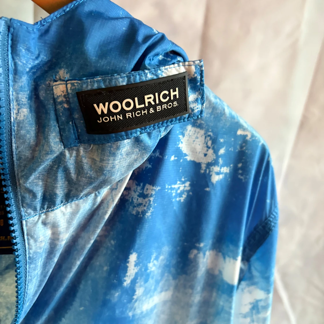 Blå mönstrad vindjacka Woolrich - 2