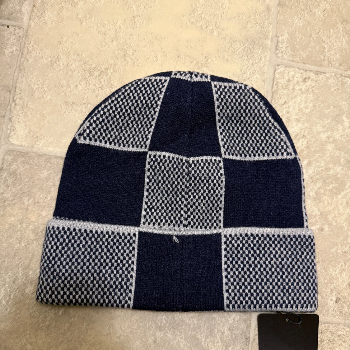 Louis Vuitton rutig mössa i blått - 1