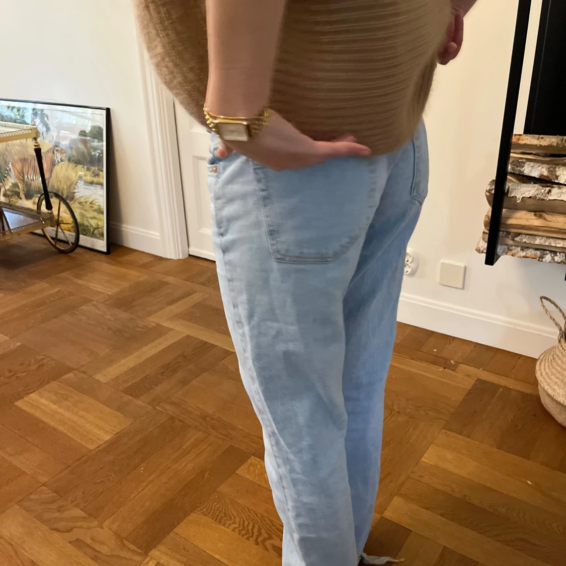 Ljusblå bootcut jeans  - 4