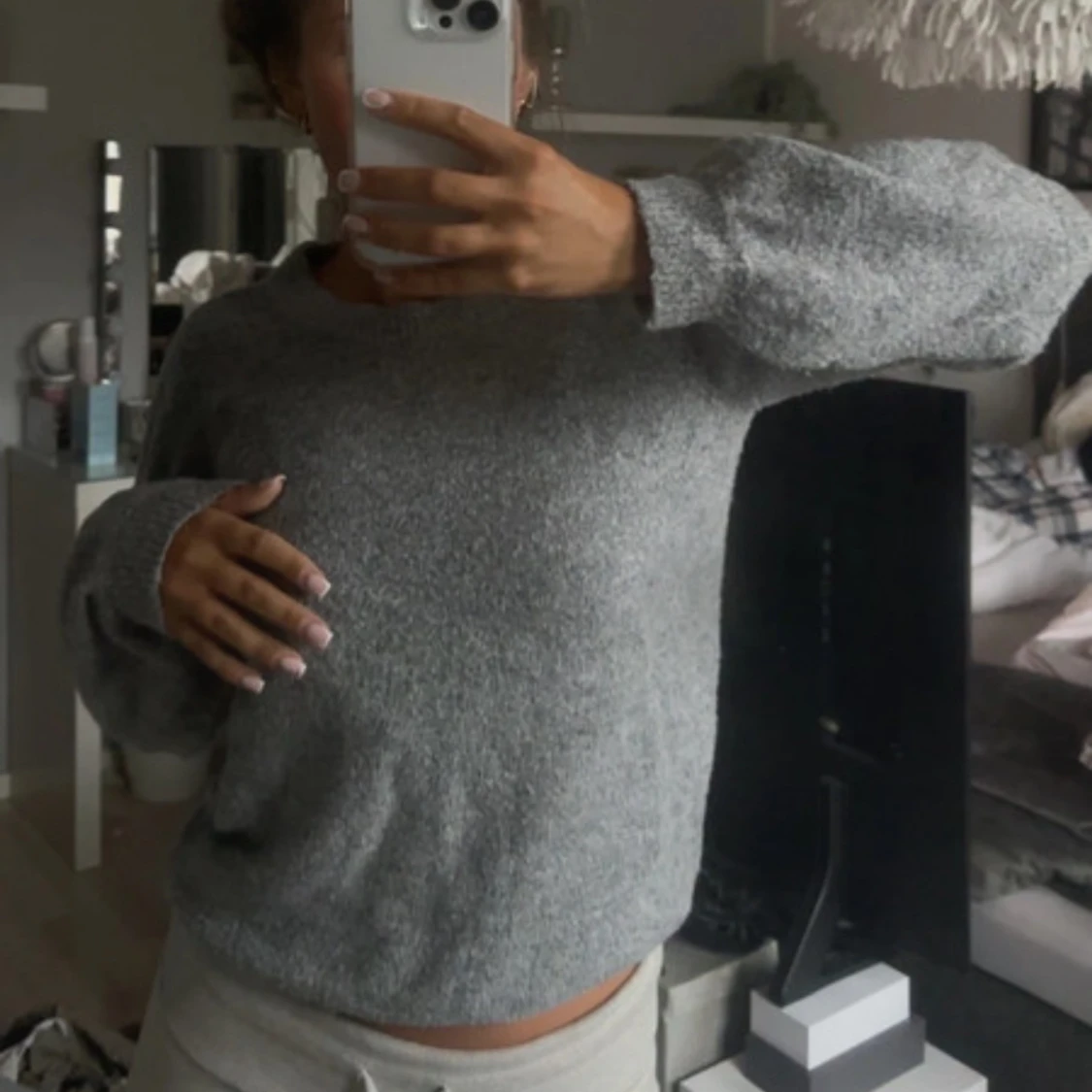 Grå stickad tröja från Object - 1