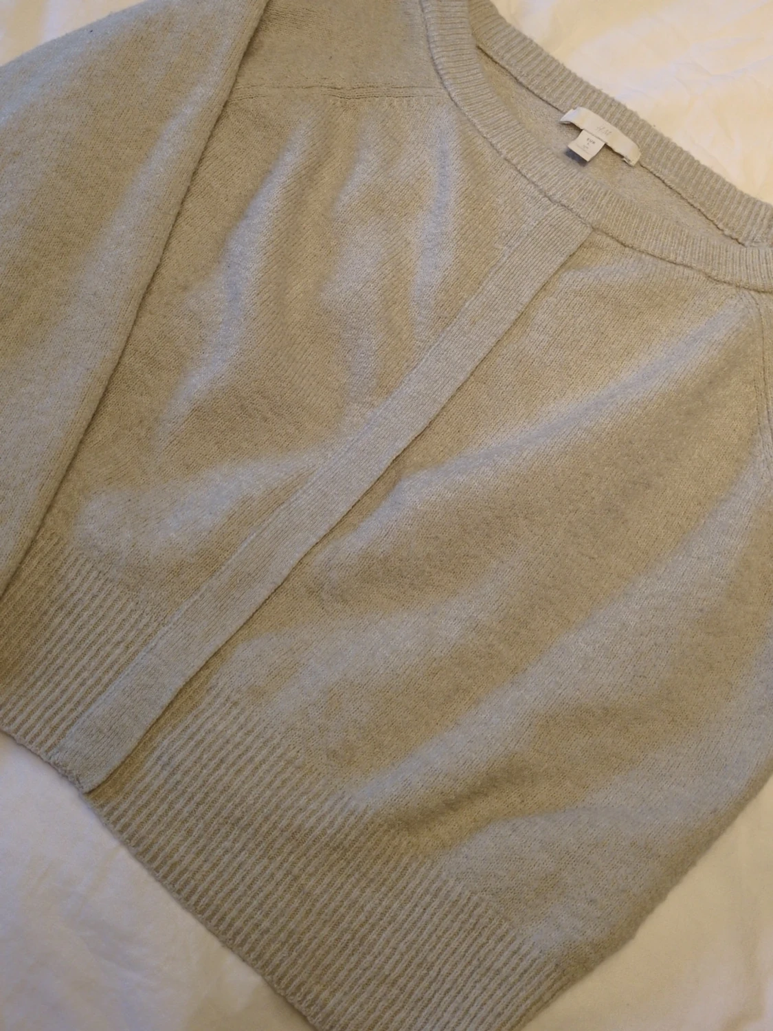 Beige croppad stickad tröja - 2