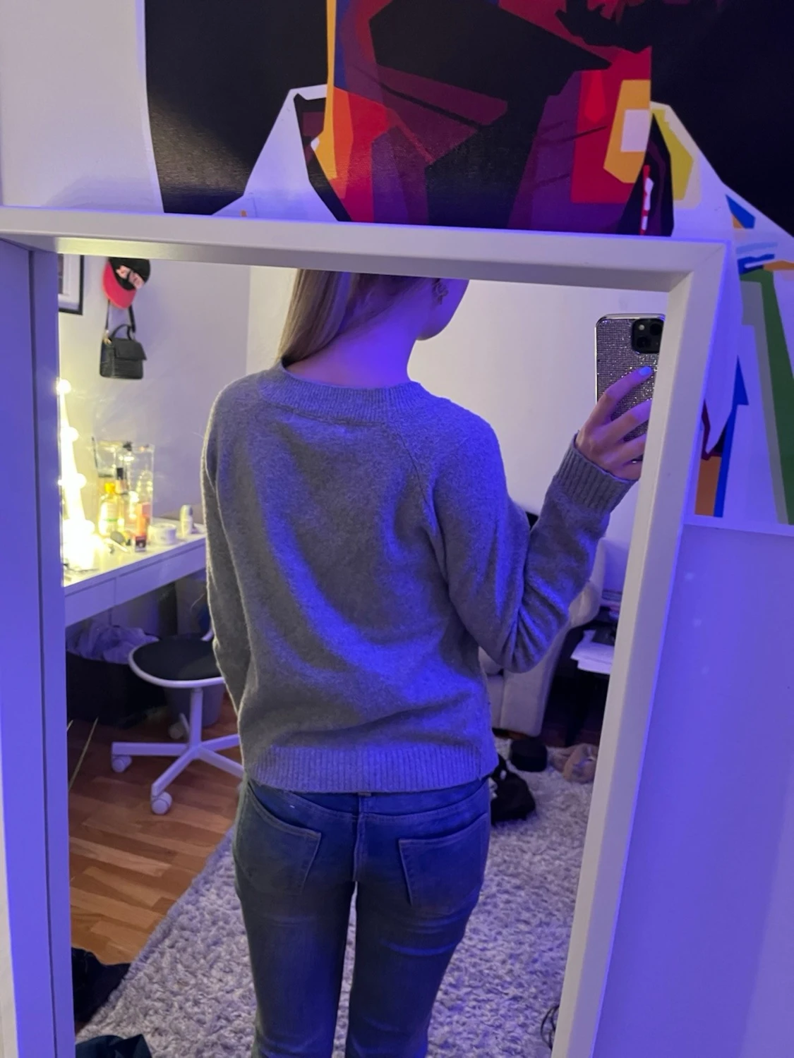 Grå basic stickad tröja - 1