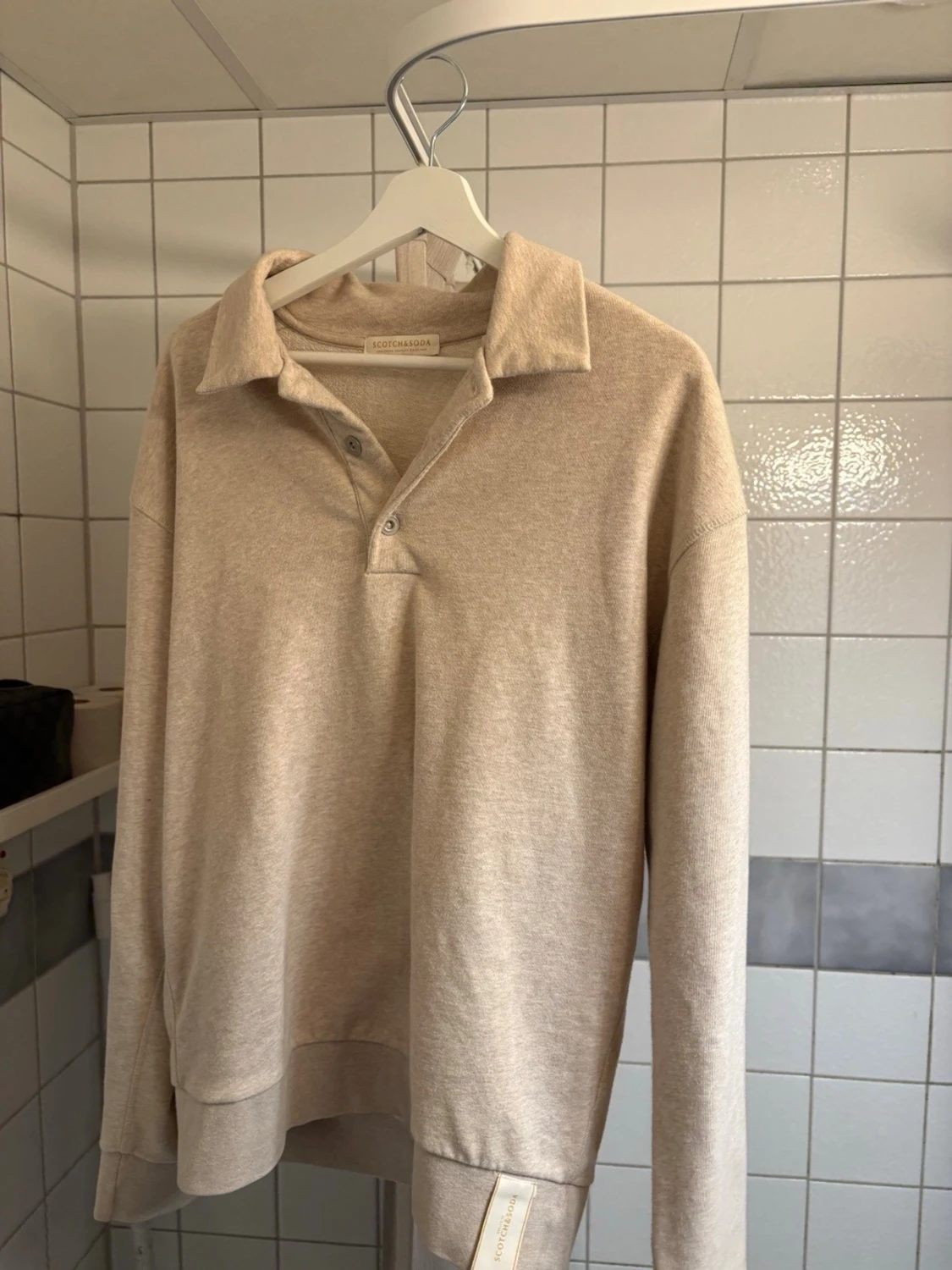 Beige långarmad piké tröja från scotch and soda